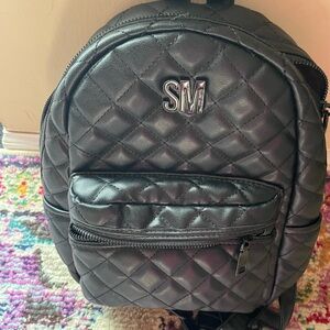 Steve Madden black quilted small backpack